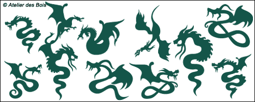 Lot de dragons 3 cm