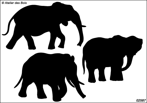Pitsani, les Eléphants : silhouettes modèles 1 + 2 + 3
