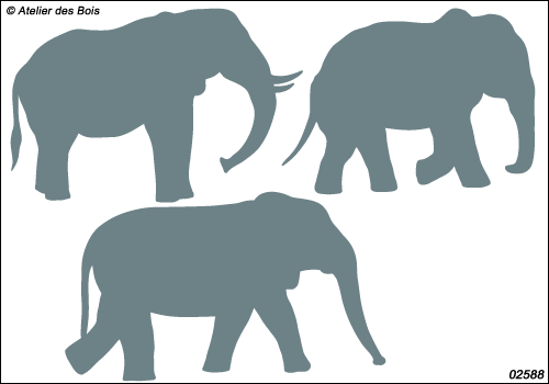 Pitsani, les Eléphants : silhouettes modèles 4 + 5 + 6