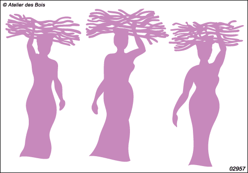 Femmes porteuses de bois (silhouettes) modèles 1 + 2 + 3