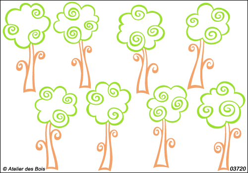 Ensemble de 8 arbres Lollipop bicolores M.3720