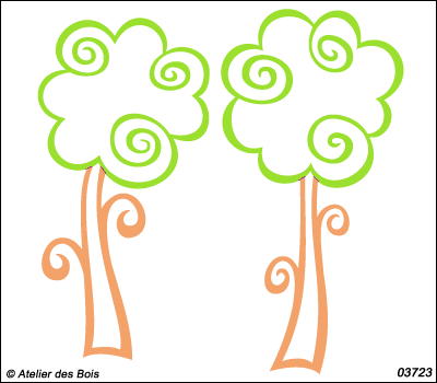 Ensemble de 2 arbres Lollipop bicolores M.3723