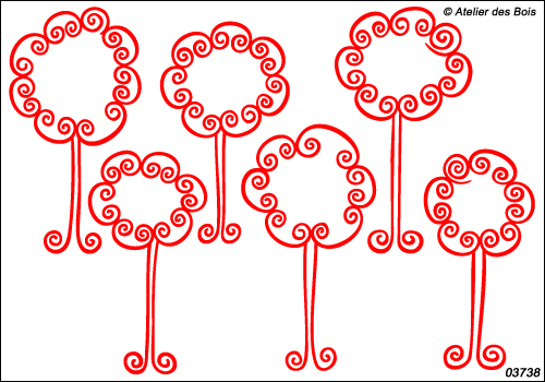 Ensemble de 6 arbres Lollipop M.3738
