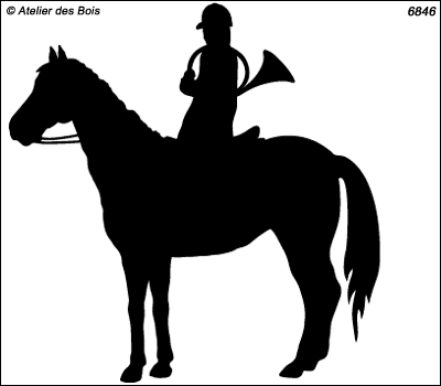 Silhouette de sonneur de trompe à cheval