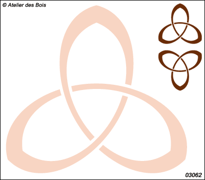 Graphisme celtique stylisé trois branches modèle 3062