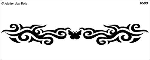 Hoedic, Frise Tribale avec papillon modèle 1