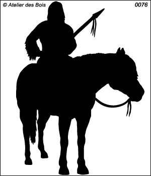 Silhouette d'indien à cheval