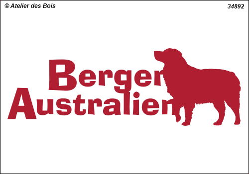 Lettrage Bergers Australiens 2 lignes 1 silhouette mod. 892
