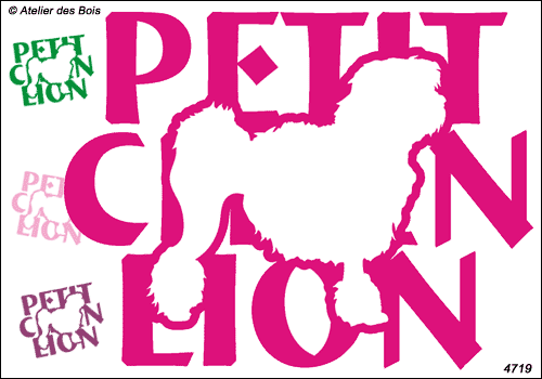 Lettrage Petit Chien Lion avec Silhouette découpée