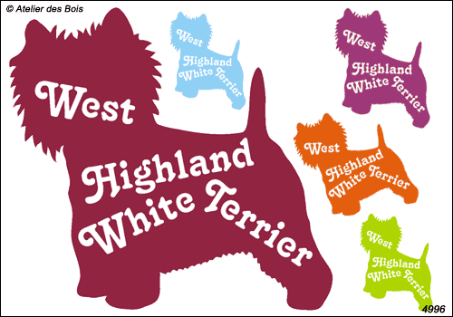 Silhouette courte marquage West Highland White Terrier