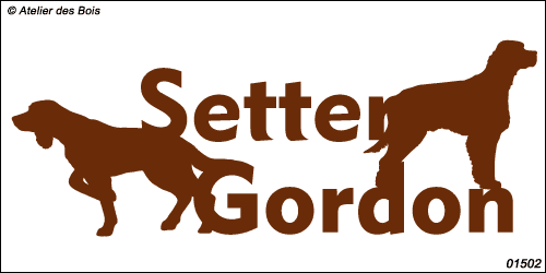 Lettrage Setter Gordon avec deux silhouettes