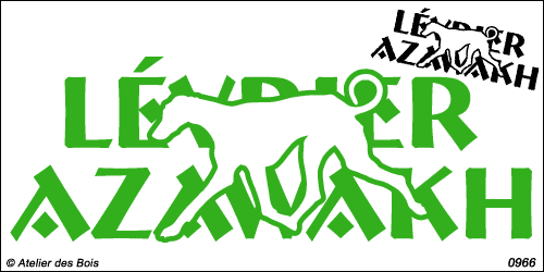 Lettrage Levrier Azawakh avec silhouette en découpe