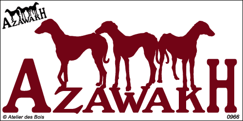 Lettrage Azawakh avec 3 silhouettes