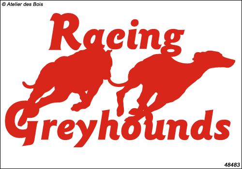 Lettrage Racing Greyhounds avec 2 silhouettes M483