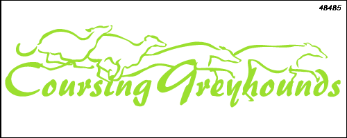 Lettrage Coursing Greyhounds avec 4 silhouettes graphiques M485
