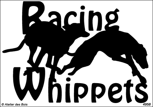 Lettrage Racing Whippets avec 2 silhouettes