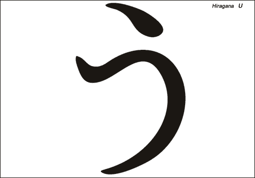 Alphabet japonais Hiragana : U