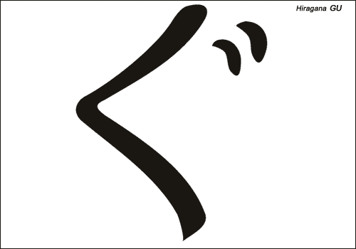 Alphabet japonais Hiragana : GU