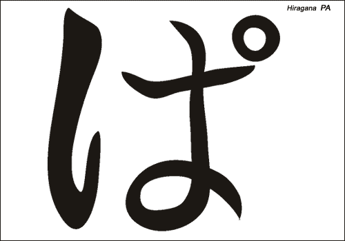 Alphabet japonais Hiragana : PA