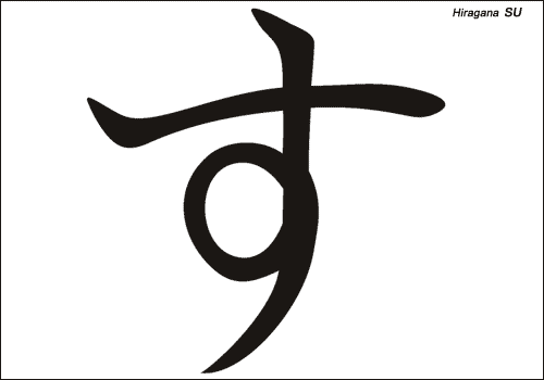Alphabet japonais Hiragana : SU