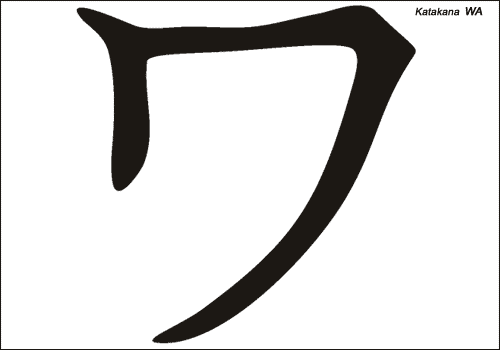 Alphabet japonais Katakana : WA