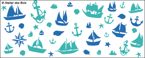 Assortiment de décors marins, deux couleurs au choix