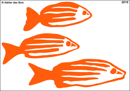 Ensemble de 3 poissons rayés