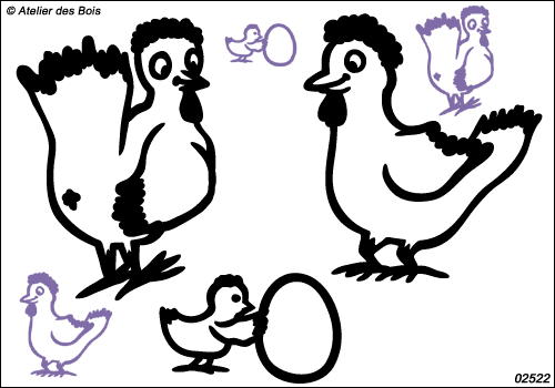 Les Poules de Colette, 2 poules caquetantes et un poussin M2