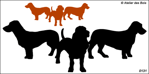 Ensemble de 3 silhouettes de Bassets Artésiens Normands