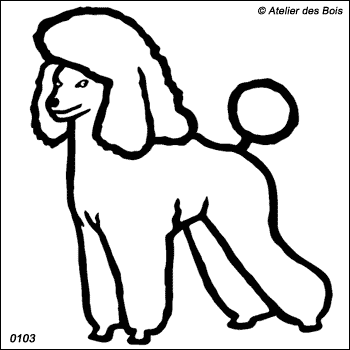 Agathe, Caniche debout (Contours larges)