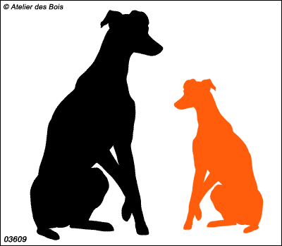 Silhouette de Galgo assis 3609