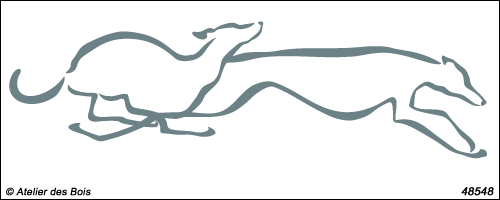 Derby, graphisme de deux Greyhounds en course, modèle 548