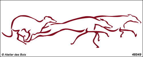 Derby, graphisme de trois Greyhounds en course, modèle 549
