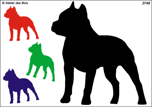 Silhouette d'American Staffordshire Terrier (Oreilles taillées)