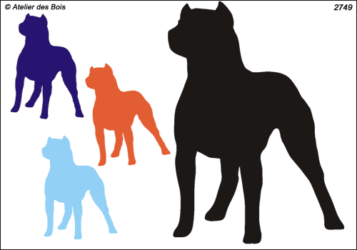 Silhouette d'American Staffordshire Terrier (Oreilles taillées)