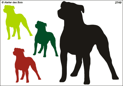 Silhouette d'American Staffordshire Terrier (Oreilles longues)