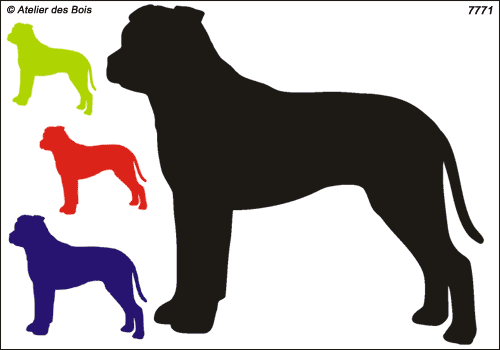 Silhouette d'American Staffordshire Terrier (Oreilles longues)