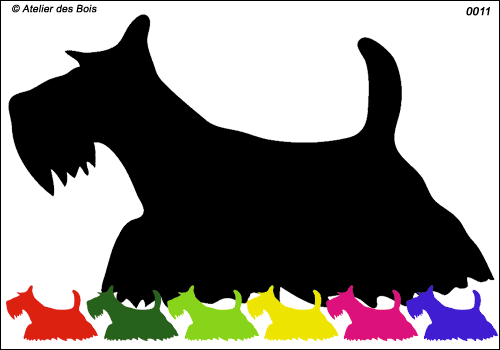 Kinloch, Silhouette de Scottish Terrier debout