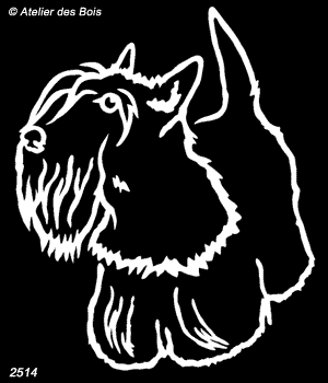 Klichattan, Scottish Terrier debout (Traits clairs larges)