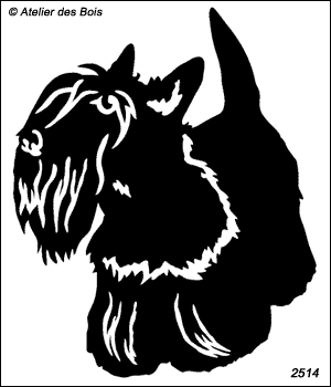 Klichattan, Scottish Terrier debout (Foncé, Traits larges)