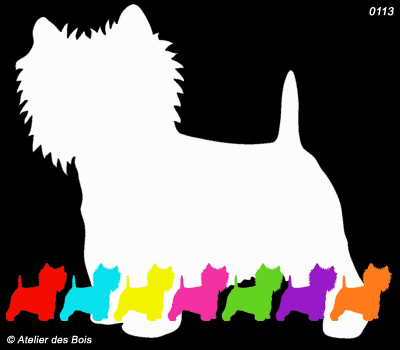 Mallaig, Silhouette West Highland White Terrier debout