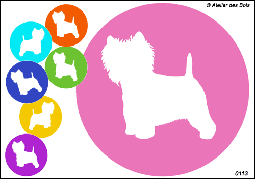 Mallaig, Cercle avec silhouette de West Highland White Terrier