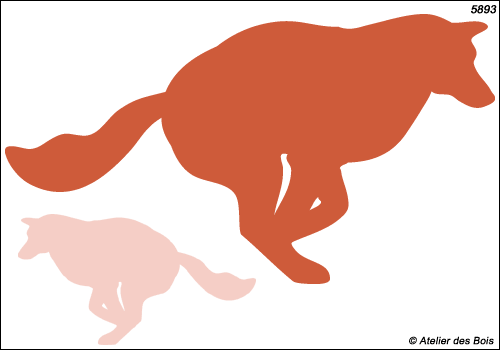 Silhouette de chien de traîneau au galop