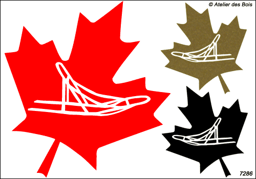 Feuille d'érable avec traineau en découpe