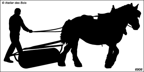 Silhouette de Trait Ardennais avec rouleau