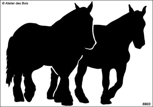Silhouettes de 2 Traits Auxois en marche (sans colliers)
