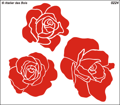 Ensemble de 3 roses modèles 1, 2 et 3
