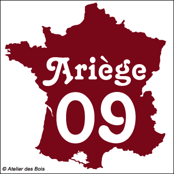 France avec département Ariège nom et numéro