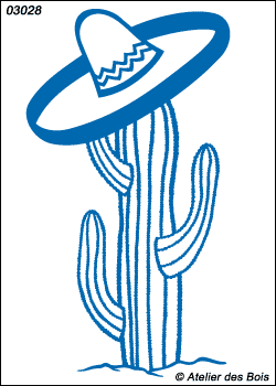 Cactus Arriba petit modèle avec sombrero 3028