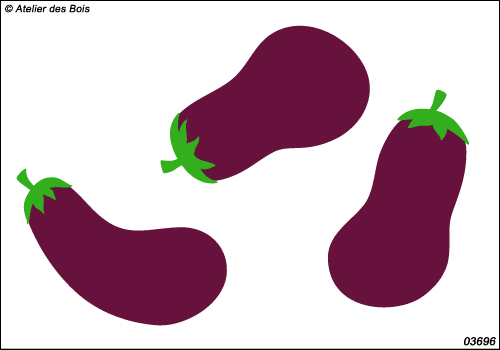 Ensemble d'aubergines bicolores